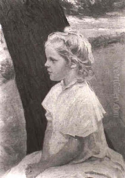 Portrait Of A Young Girl Oil Painting by William Thomas Smedley