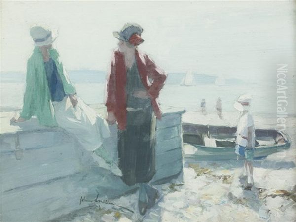 By The Shore, Largs Oil Painting by John Smellie