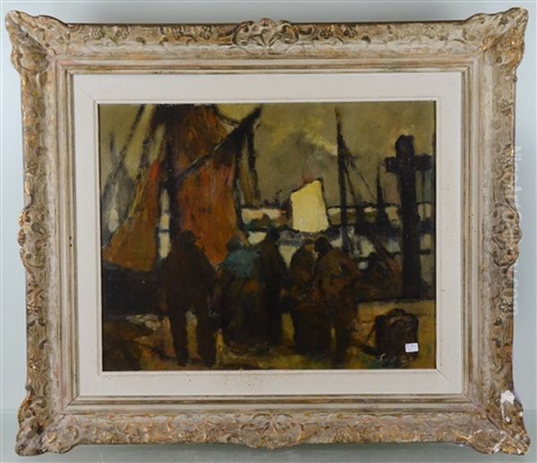 Scene De Quai Oil Painting by Frederic De Smet