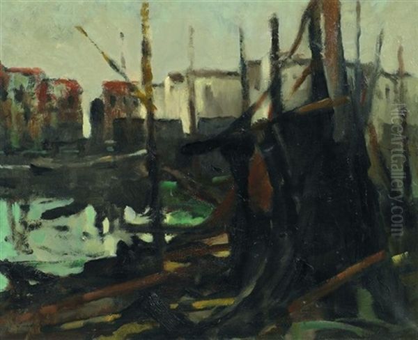 L'estuaire Oil Painting by Frederic De Smet