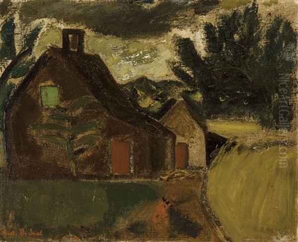 Farmstead And Corn Field Oil Painting by Gustave De Smet