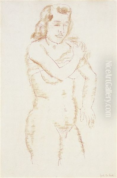 Standing Nude In Finery (ca. 1940-'41) Oil Painting by Gustave De Smet