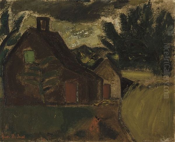 Farm And Wheatfields (1941) Oil Painting by Gustave De Smet