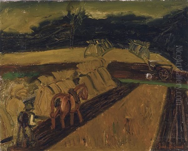 Landscape (harvest) (1937) Oil Painting by Gustave De Smet