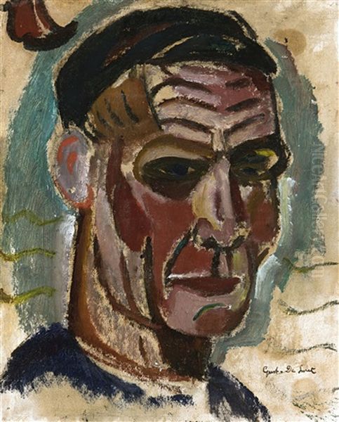 Head Of A Fisherman - Tete De Pecheur (1918) Oil Painting by Gustave De Smet