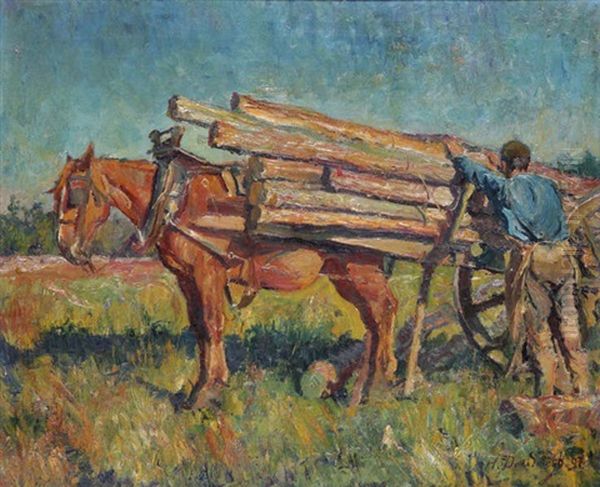 Une Charge De Bois Oil Painting by Henri de Smeth