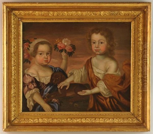 Portrait Of Two Children Oil Painting by John Smibert