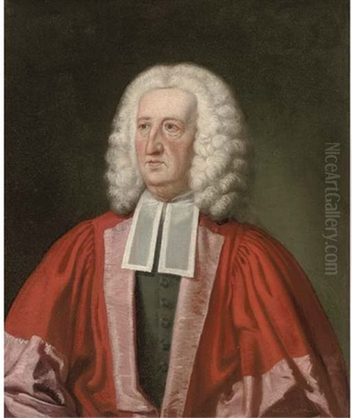 Portrait Of Dr William King (1663-1712), Bust-length, In Robes Oil Painting by John Smibert