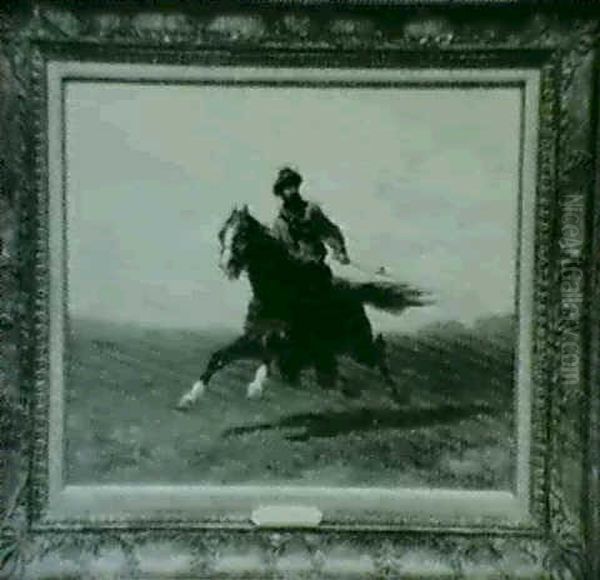 Western Horseman Oil Painting by James Smillie