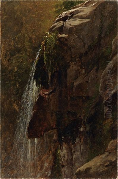 Waterfall Oil Painting by James David Smillie