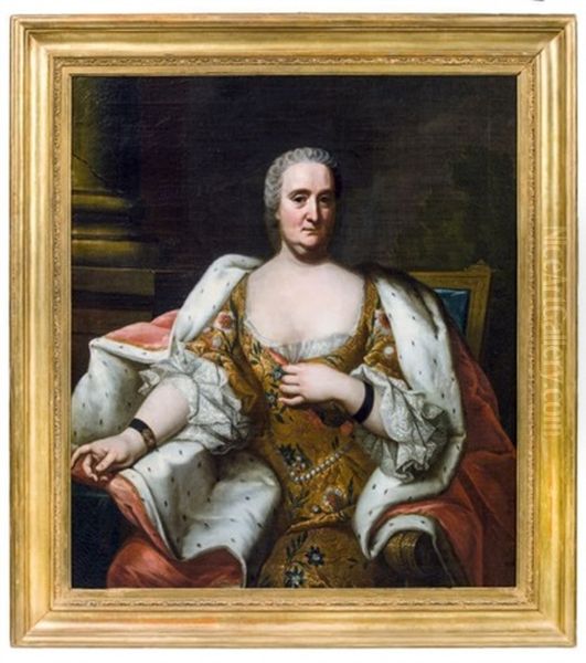 Portrait De La Comtesse Marie Therese Von Schorlemer Oil Painting by Dominicus Van der Smissen