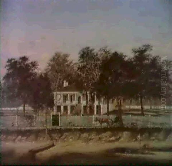 Beauvoir Home Of Jefferson Davis Oil Painting by Marshall Joseph Smith Jr.