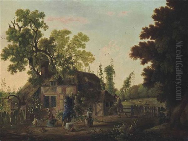 The Hop Pickers Oil Painting by George Smith of Chichester