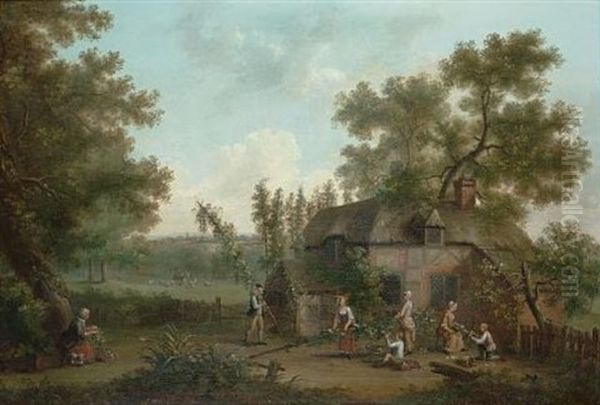 The Hop Pickers Oil Painting by George Smith of Chichester