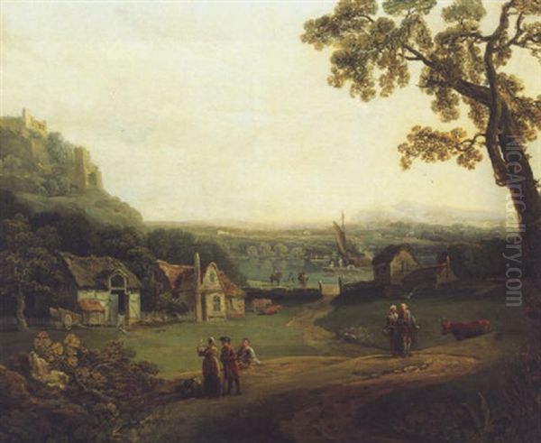 View Near Bristol Oil Painting by George Smith of Chichester