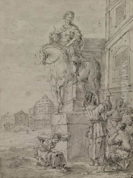 A Volume Of Forty-nine Drawings Illustrating Livy's Roman History Oil Painting by Leonaert Bramer