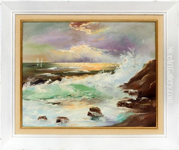 California Sea Scape Oil Painting by A. Harold Smith