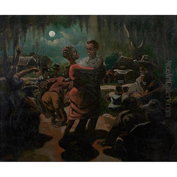 Southern Scene At Night Oil Painting by Albert Alexander Smith