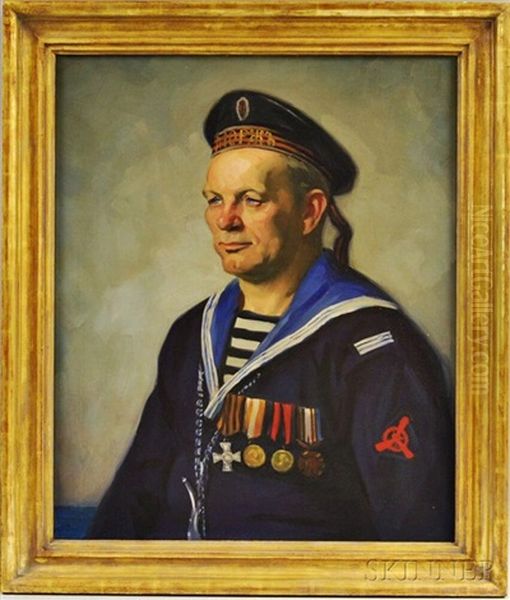 Portrait Of A Russian Sailor Oil Painting by Albert Alexander Smith