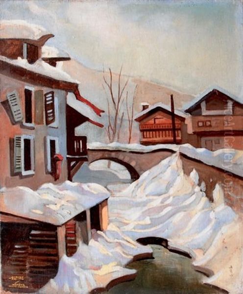 Torrent Des Cordes, Megeve Oil Painting by Albert E. Smith