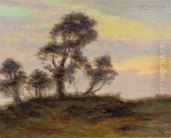 Sunset Landscape Oil Painting by Albert E. Smith