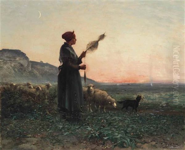 The Weaver Oil Painting by Alfred Smith