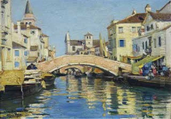 Vue De Venise Oil Painting by Alfred Smith