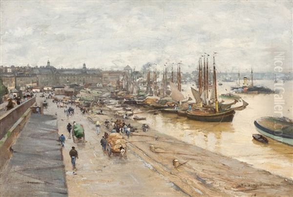 Harbor View Oil Painting by Alfred Smith