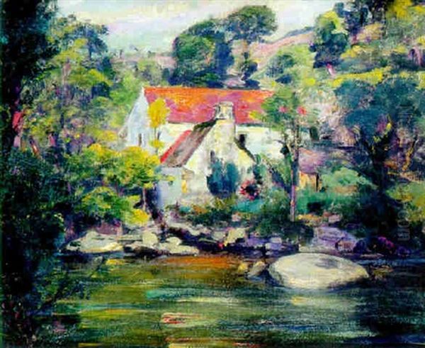 Crozant, Moulin Au Lever Du Soleil Oil Painting by Alfred Smith