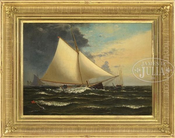 Sloop Passing Mark Oil Painting by Archibald Cary Smith