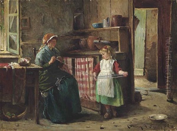 Mother's Little Helper Oil Painting by Carlton Alfred Smith