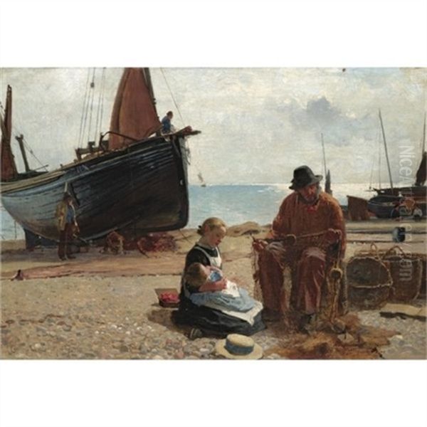 The Fisherman's Family Oil Painting by Carlton Alfred Smith