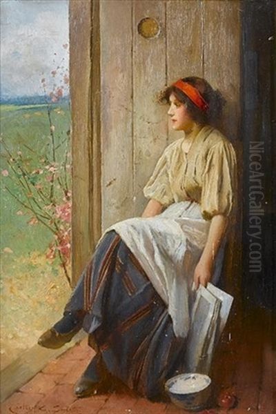 A Moment's Reflection Oil Painting by Carlton Alfred Smith