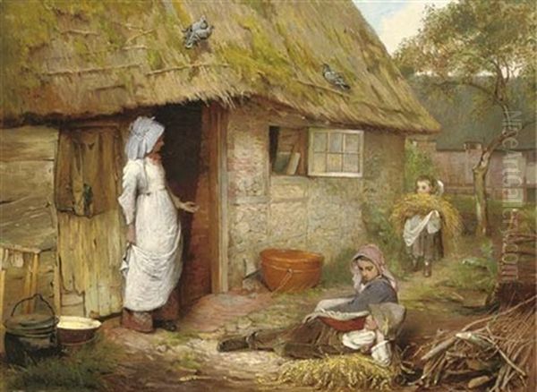 Outside The Cottage Oil Painting by Carlton Alfred Smith