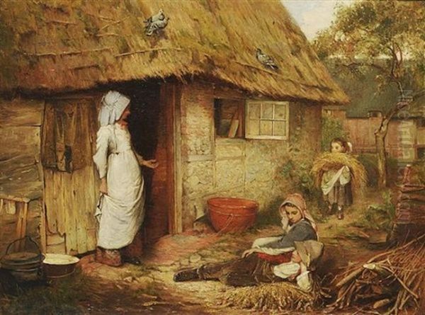 Outside The Cottage Oil Painting by Carlton Alfred Smith