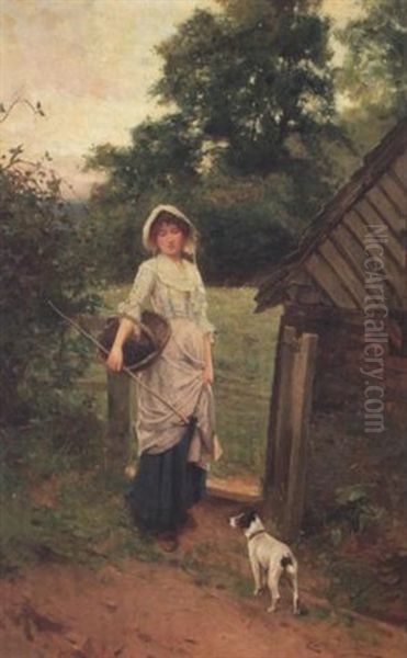 Blackberry Picking Oil Painting by Carlton Alfred Smith