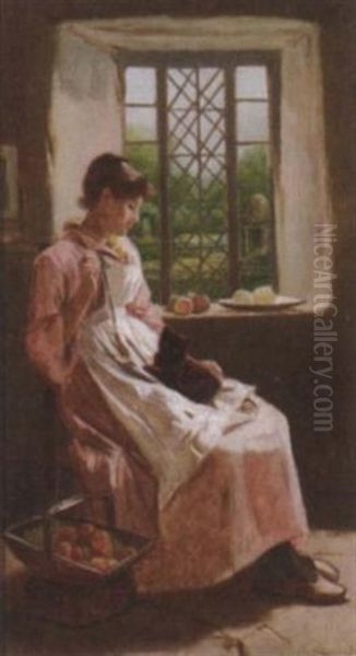 At The Sunlit Window Oil Painting by Carlton Alfred Smith