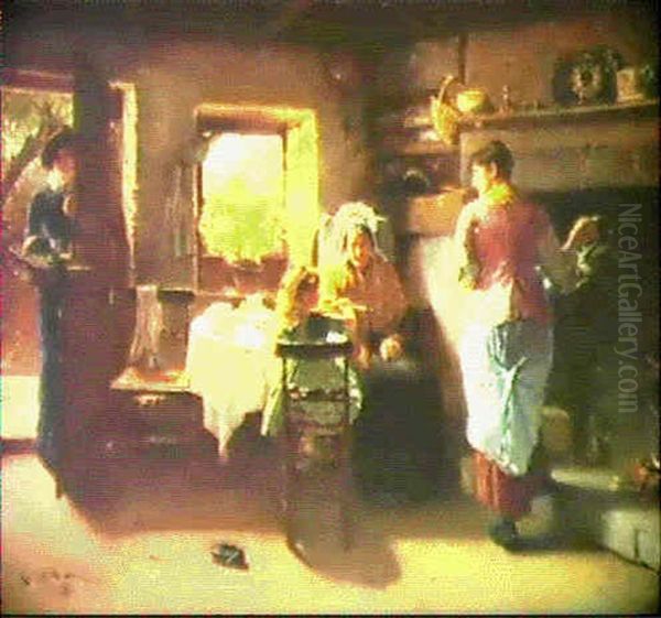 The Visit From The Vicarage Oil Painting by Carlton Alfred Smith