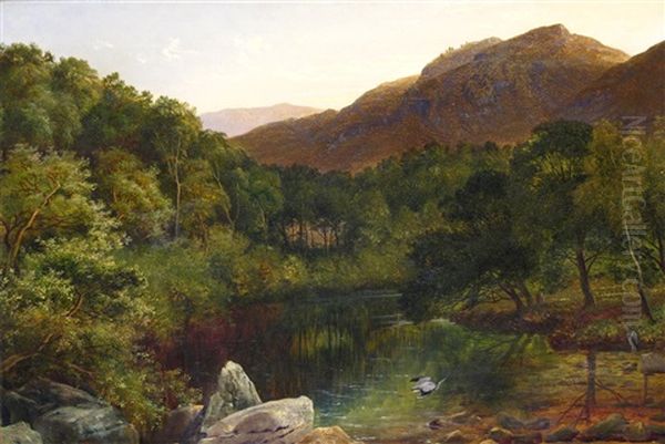 River Dee, Llangollen, North Wales Oil Painting by Charles Smith