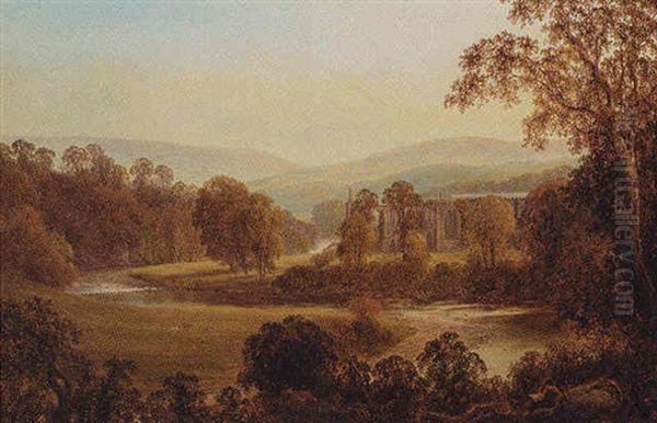 Bolton Abbey Oil Painting by Charles Alexander Smith