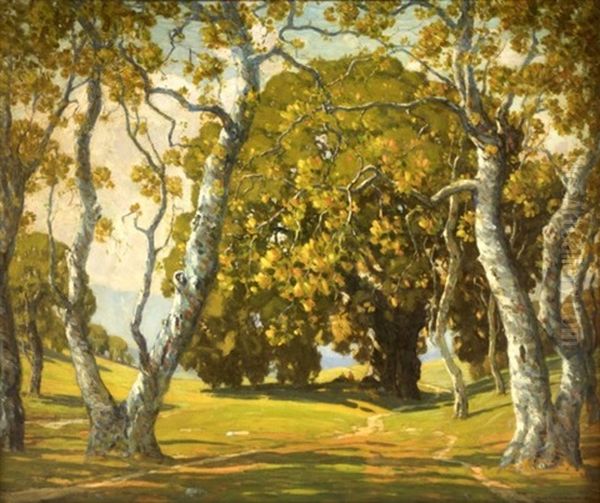 Through The Sycamores Oil Painting by Charles L.A. Smith