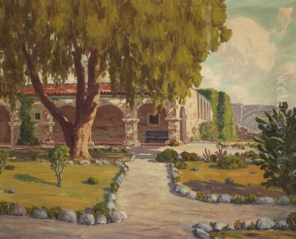 Mission San Juan Capistrano Oil Painting by Charles L.A. Smith