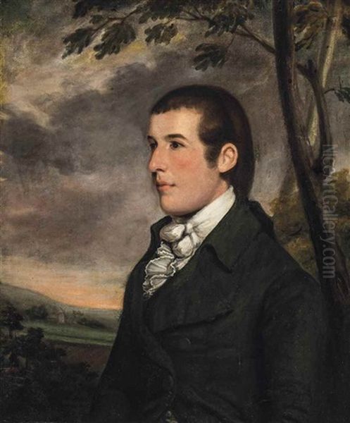 Portrait Of Edmund Fleming Akers (1757-1821) Oil Painting by Charles Loraine Smith