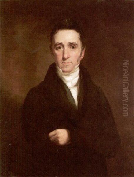 Portrait Of Francis Lord Jeffrey Wearing A Black Coat And White Stock Oil Painting by Colvin Smith