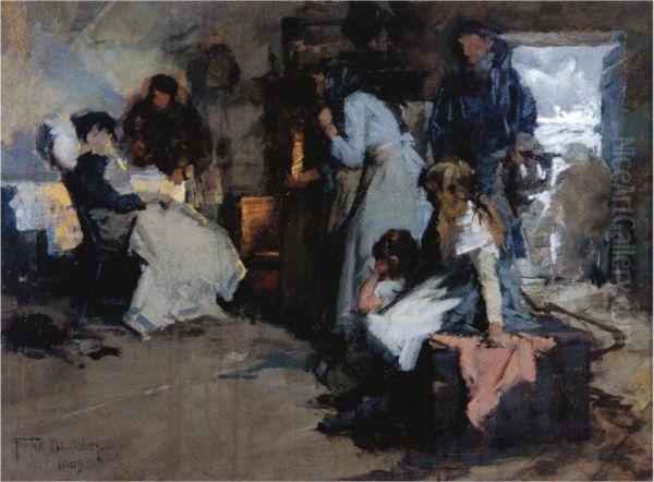 Sketch For Saved Oil Painting by Frank Bramley