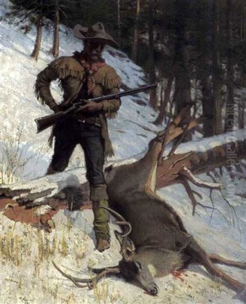 Winter Hunt Oil Painting by De Cost Smith