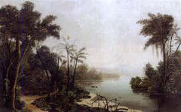 Tropical Landscape Oil Painting by Edmond Reuel Smith