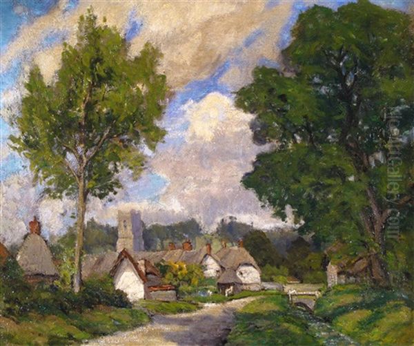 Aldbourne Mill Oil Painting by Elizabeth Lucy Gabell Smith