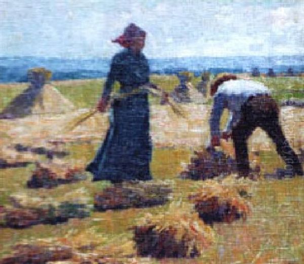 Haying, Brittany Oil Painting by Elmer Boyd Smith