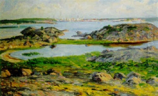 Utsikt Over Karlshamns Inlopp Oil Painting by Ernst Smith